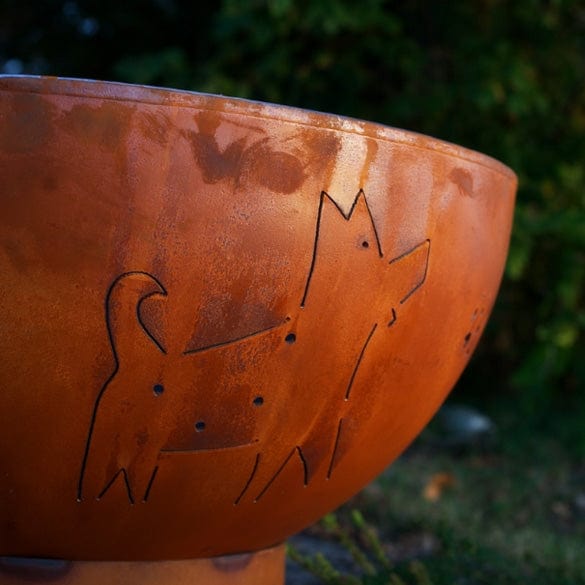 Fire Pit Art Funky Dog Wood Burning