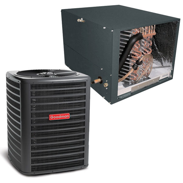 3.5 Ton Goodman 14 SEER Condenser GSX160421 and Cased Coil CHPF4860D6 Horizontal System with TXV