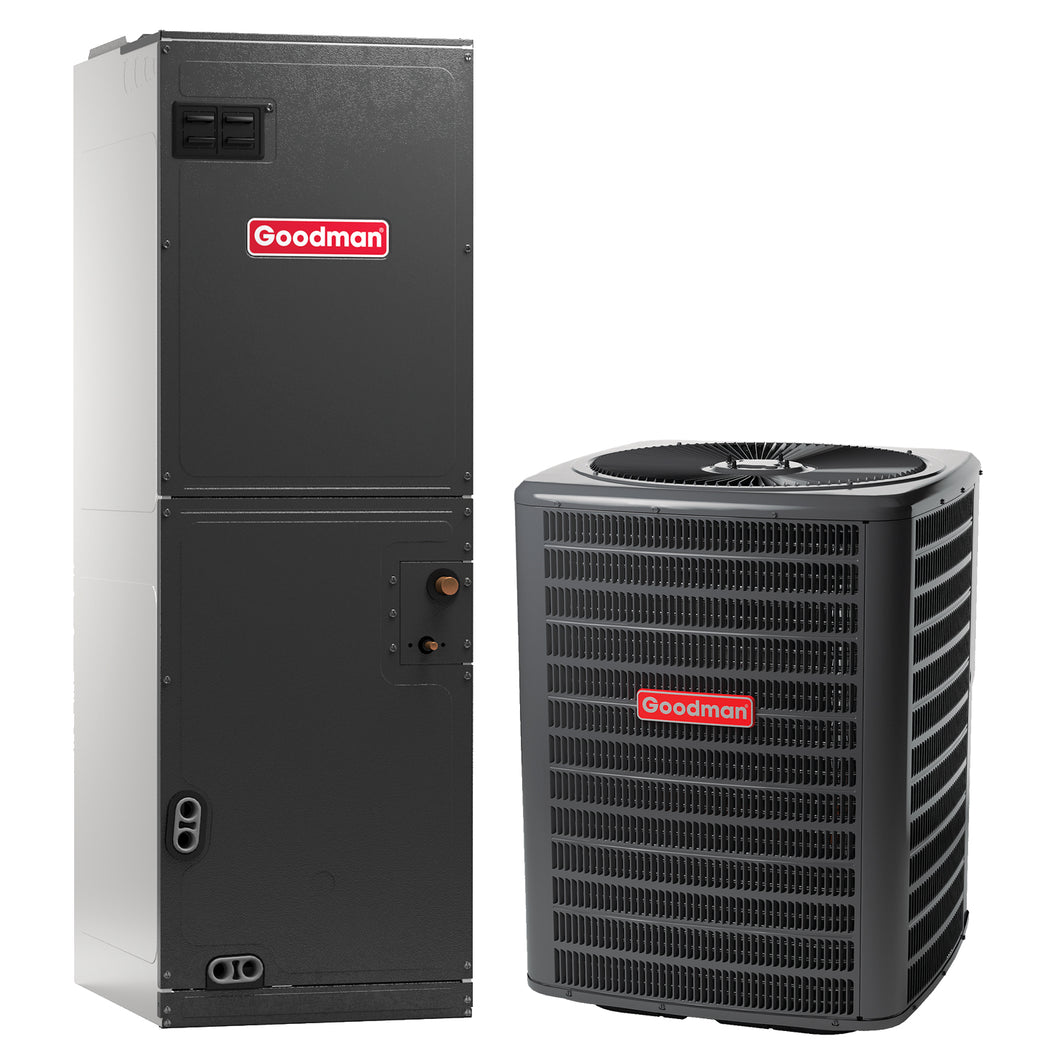 2.5 Ton Goodman up to 15.2 SEER2 High-Efficiency Multi-Position Multi-Speed ECM Air Handler with TXV Central Air Conditioner Heat Pump System