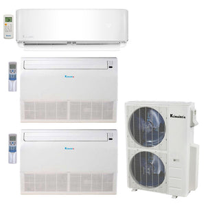 3-Zone Klimaire 21.5 SEER Multi split Air Conditioner Heat Pump System 12+18+18 1