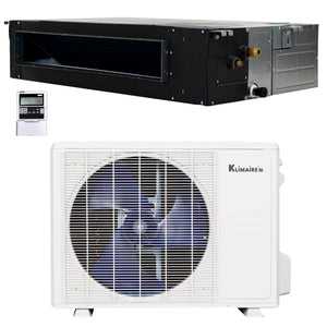 18,000 Btu 20 SEER2 Klimaire Ducted Recessed Mini-split Inverter Air Conditioner Heat Pump System 220V 1