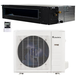 24,000 Btu 19 SEER2 Klimaire Ducted Recessed Mini-split Inverter Air Conditioner Heat Pump System 220V 1