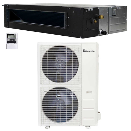 48,000 Btu 15.1 SEER2 Klimaire Light Commercial Ducted Recessed Mini-split Inverter Air Conditioner Heat Pump System 220V