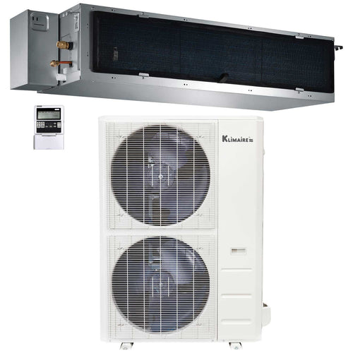 Klimaire 60,000 Btu 17 SEER2 Light Commercial High Static Ducted Recessed Mini-split Inverter Air Conditioner Heat Pump System 220V