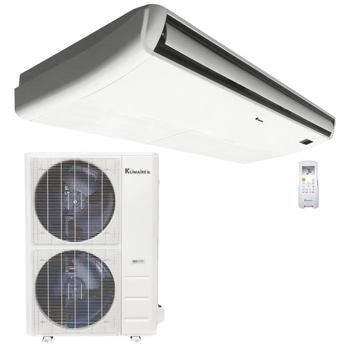 48,000 Btu 18.9 SEER2 Klimaire Light Commercial Floor-ceiling Ductless Mini-split Inverter Air Conditioner Heat Pump System 220V